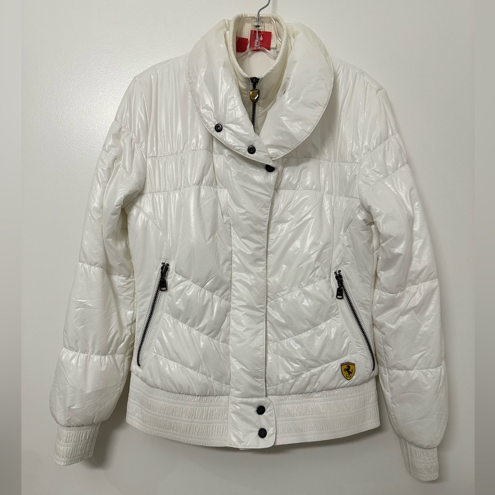 Puma Ferrari Women's Elegant White Puffer Coat